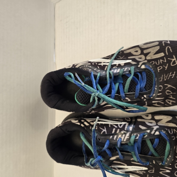 Brooks Black and Blue Athletic Shoes with Cushioned Sole and Textured Upper - Picture 1 of 9